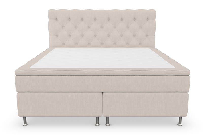 Kontinentalseng Roma Lyx 160 Beige/Sølvben - 160x200 cm - Møbler - Senger - Kontinentalsenger