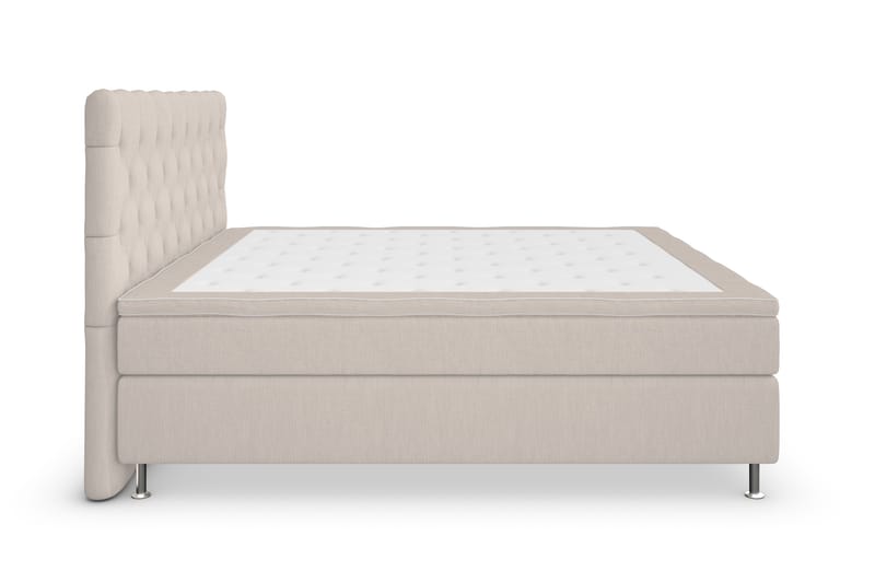Kontinentalseng Roma Lyx 160 Beige/Sølvben - 160x200 cm - Møbler - Senger - Kontinentalsenger