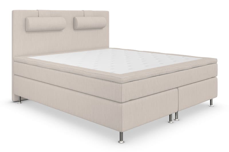 Kontinentalseng Roma Lyx 160 Beige/Sølvben - 160x200 cm - Møbler - Senger - Kontinentalsenger