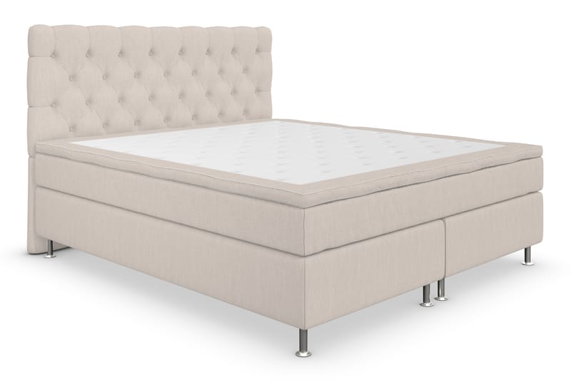 Kontinentalseng Roma Lyx 160 Beige/Sølvben - 160x200 cm - Møbler - Senger - Kontinentalsenger