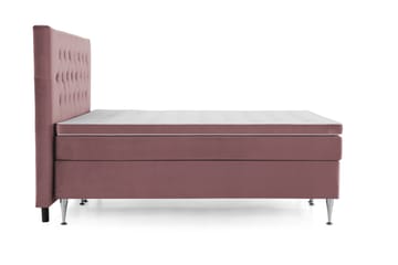 Kontinentalseng Torsö 160x200 - Rosa Fløyel|Høye Sølvben - Møbler - Senger - Kontinentalsenger