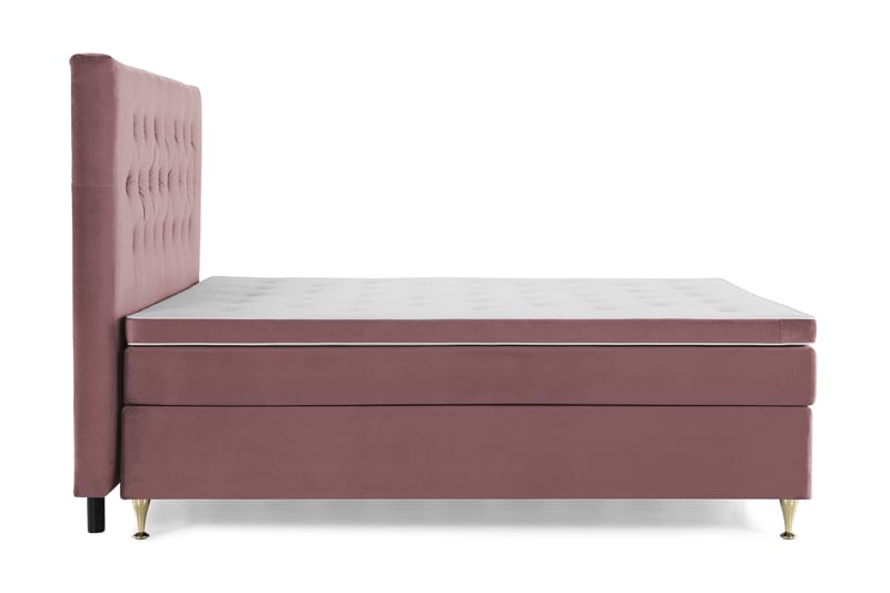 Kontinentalseng Torsö 160x200 - Rosa Fløyel|Lave Gullben - Møbler - Senger - Kontinentalsenger