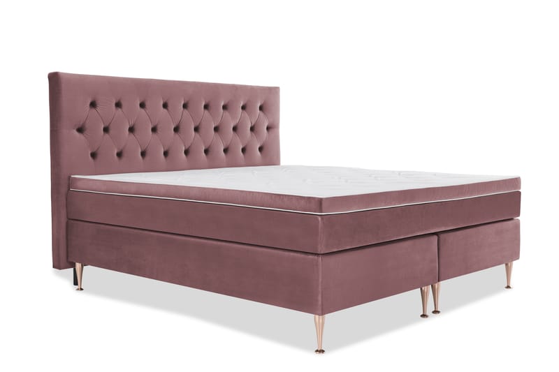 Kontinentalseng Torsö 210x210 - Rosa Fløyel|Høye Rosében - Møbler - Senger - Kontinentalsenger
