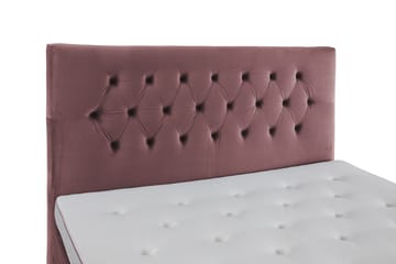 Kontinentalseng Torsö 210x210 - Rosa Fløyel|Høye Svarte Ben - Møbler - Senger - Kontinentalsenger