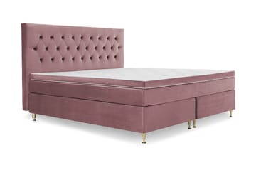 Kontinentalseng Torsö 210x210 - Rosa Fløyel|Lave Gullben - Møbler - Senger - Kontinentalsenger