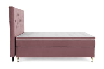 Kontinentalseng Torsö 210x210 - Rosa Fløyel|Lave Gullben - Møbler - Senger - Kontinentalsenger