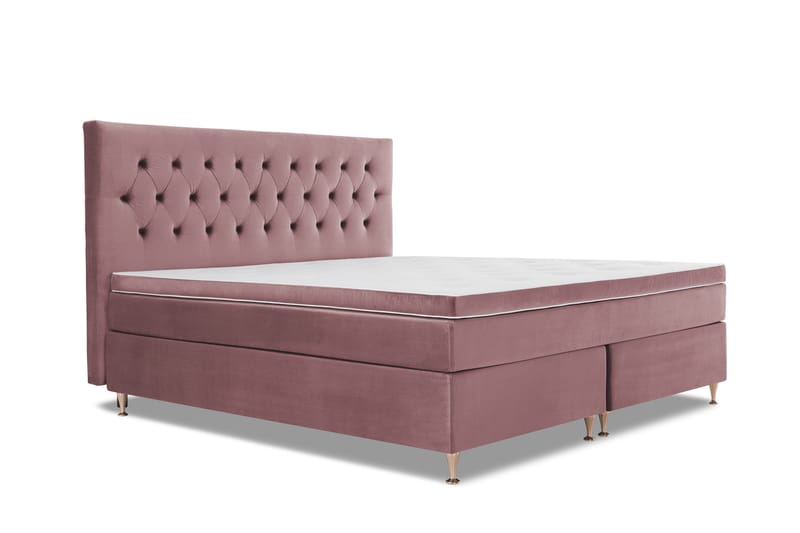 Kontinentalseng Torsö 210x210 - Rosa Fløyel|Lave Rosében - Møbler - Senger - Kontinentalsenger