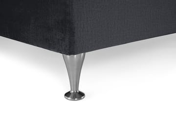 Kontinentalseng Torsö 210x210 - Svart Fløyel|Lave Sølvben - Møbler - Senger - Kontinentalsenger