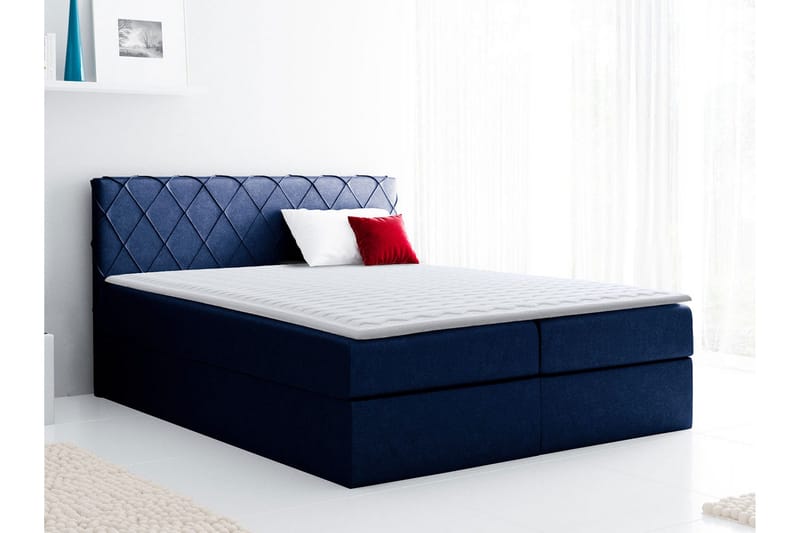 Korshavn Kontinentalseng 200x200 - Blå - Møbler - Senger - Kontinentalsenger