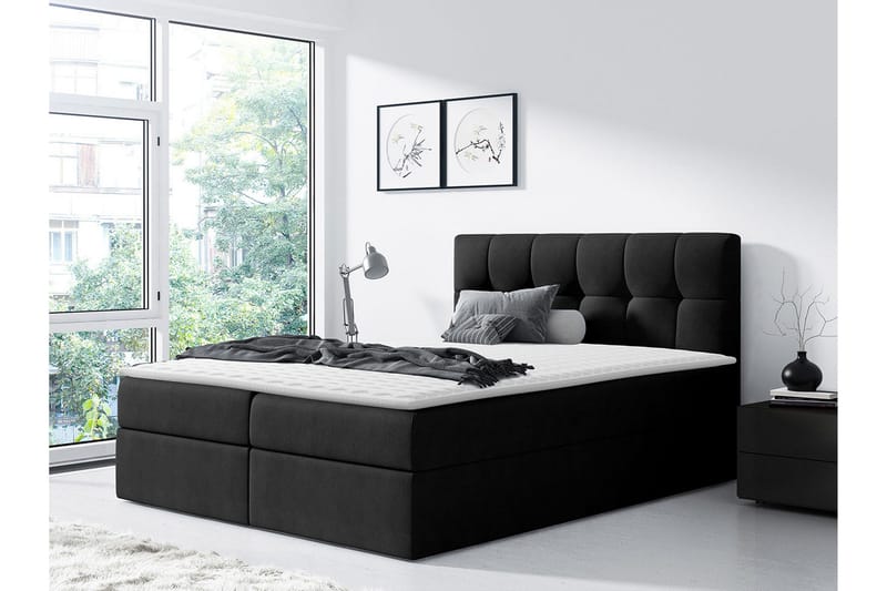 Kramvik kontinentalseng 160x200 - Svart - Møbler - Senger - Kontinentalsenger