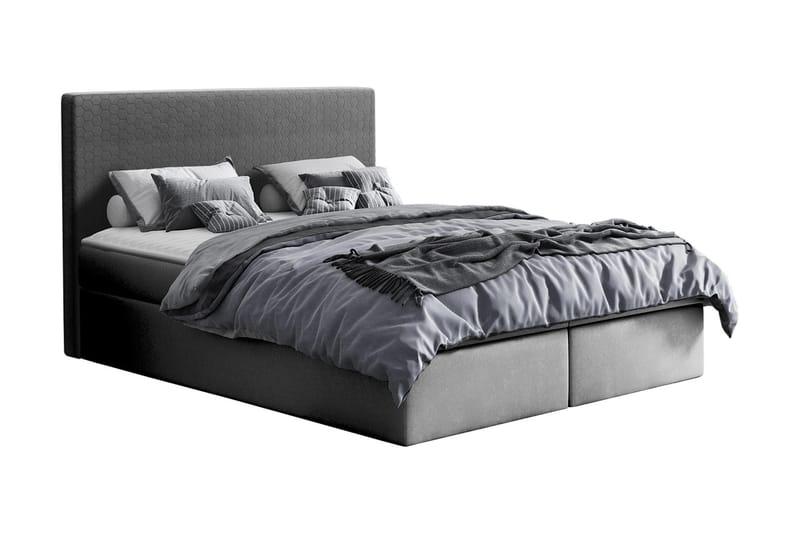 Laargard Kontinentalseng med Oppbevaring 160x200, Grå