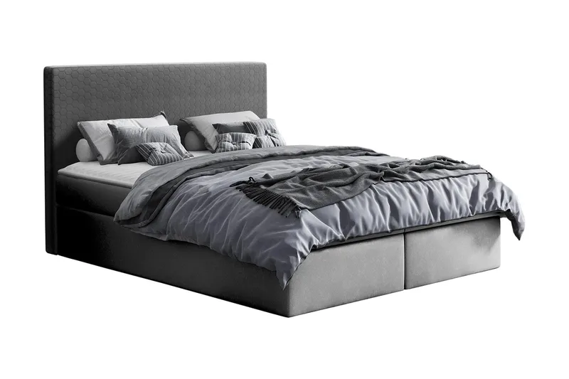 Laargard Kontinentalseng med Oppbevaring 180x200, Grå