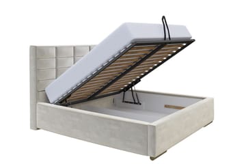 Laargard Kontinentalseng med Oppbevaring 200x200 - Rosa - Møbler - Senger - Kontinentalsenger