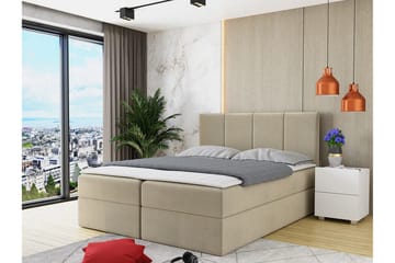 Laggano Kontinentalseng 160x200 cm + Overmadrass - Beige - Møbler - Senger - Kontinentalsenger