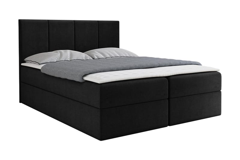Laggano Kontinentalseng 160x200 cm + Overmadrass, Svart
