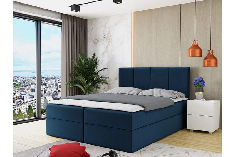 Laggano Kontinentalseng 160x200 cm + Overmadrass - Svart - Møbler - Senger - Kontinentalsenger
