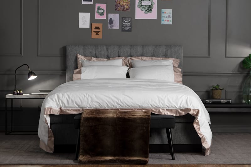 Longford 160 Kontinentalseng Lysgrå - Møbler - Senger - Kontinentalsenger