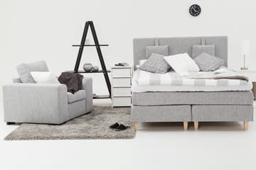 Longford 160 Kontinentalseng Lysgrå - Møbler - Senger - Kontinentalsenger