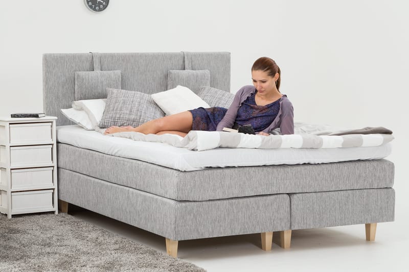 Longford 160 Kontinentalseng Lysgrå - Møbler - Senger - Kontinentalsenger