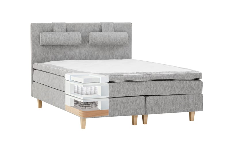 Longford 160 Kontinentalseng Lysgrå - Møbler - Senger - Kontinentalsenger