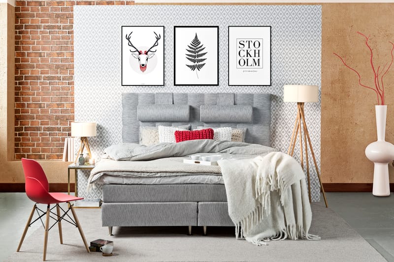 Longford 160 Kontinentalseng Lysgrå - Møbler - Senger - Kontinentalsenger