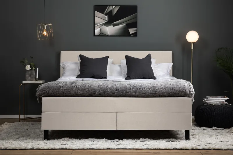 Lucky 150 Kontinentalseng Beige - Beige - Møbler - Senger - Kontinentalsenger