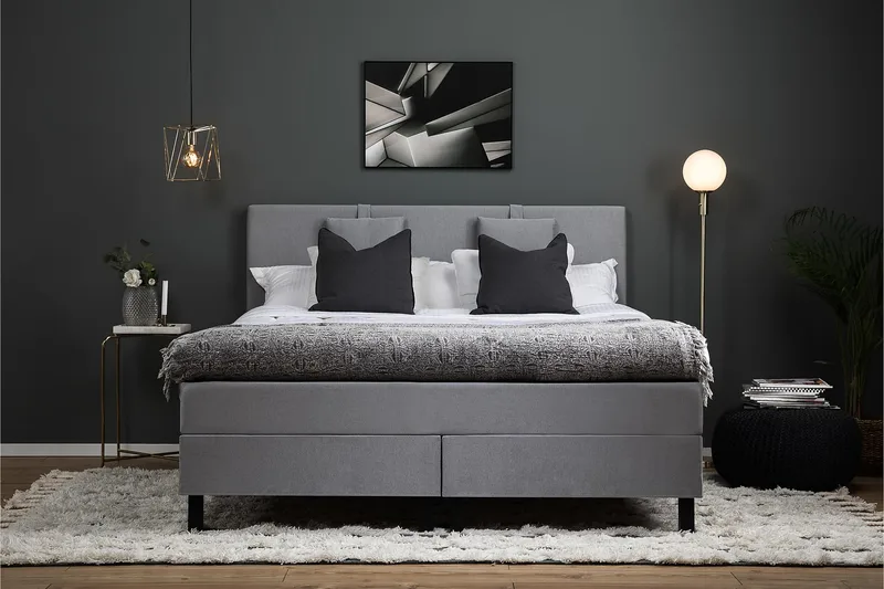 Lucky 150 Kontinentalseng Grå - Mellomgrå - Møbler - Senger - Kontinentalsenger