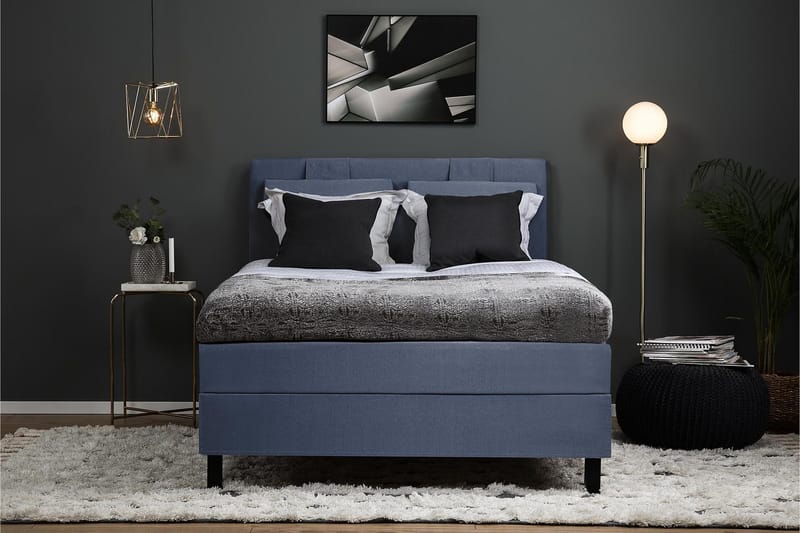 Lucky Komplett Sengepakke 120x200 Lateks Glatt Sengegavl - Mørkeblå - Møbler - Senger - Enkeltsenger