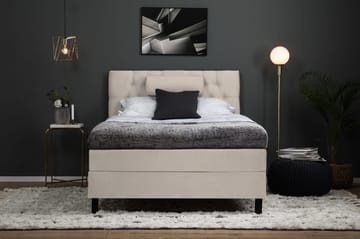 Lucky Komplett Sengepakke 120x200 Skum Diamant Sengegavl - Nakkepute Stor Beige - Møbler - Senger - Enkeltsenger