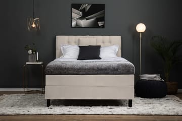 Lucky Komplett Sengepakke 120x200 Polyeter Diamant Sengegavl - Nakkepute Liten Beige - Møbler - Senger - Enkeltsenger