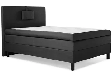 Lucky Komplett Sengepakke 120x200 Polyeter Glatt Sengegavl - Nakkepute Liten Svart/Grå - Møbler - Senger - Enkeltsenger