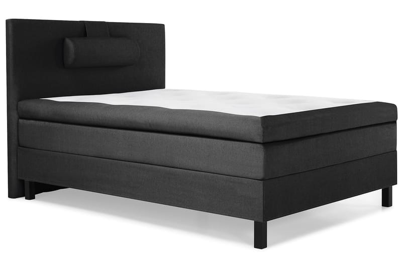 Lucky Komplett Sengepakke 120x200 Polyeter Glatt Sengegavl - Nakkepute Stor Svart/Grå - Møbler - Senger - Enkeltsenger