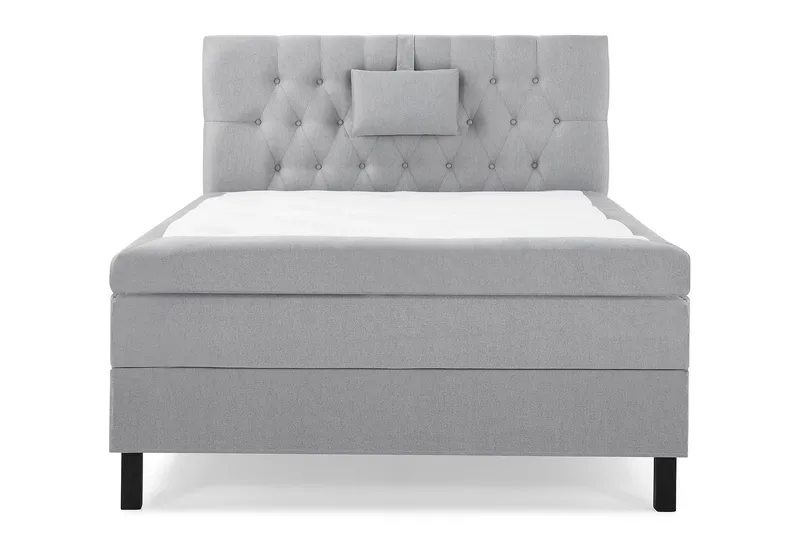 Lucky Komplett Sengepakke 120x200 Polyeter Diamant Sengegavl, Nakkepute Liten Mellomgrå