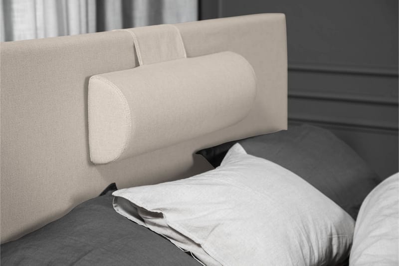 Lucky Komplett Sengepakke 120x200 Polyeter Glatt Sengegavl - Nakkepute Stor Beige - Møbler - Senger - Enkeltsenger