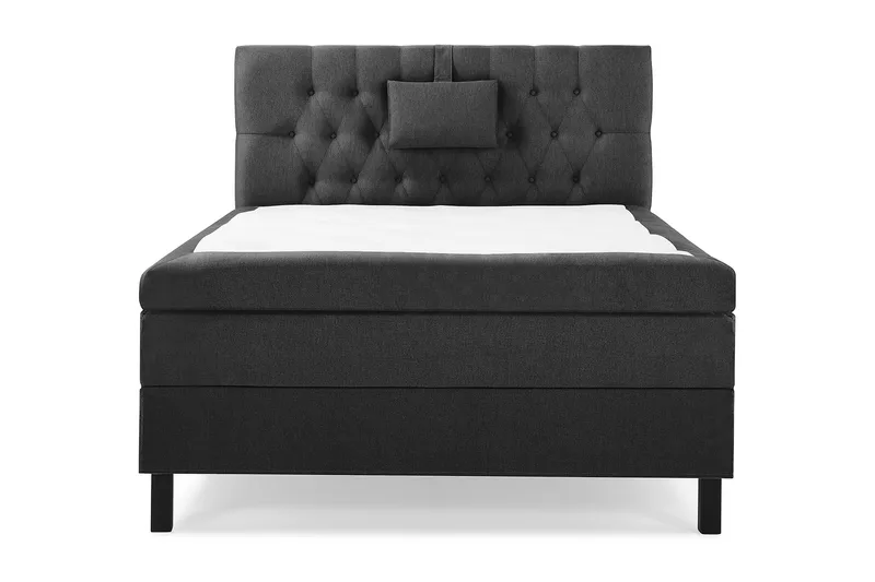 Lucky Komplett Sengepakke 120x200 Polyeter Diamant Sengegavl - Nakkepute Liten Svart/Grå - Møbler - Senger - Enkeltsenger