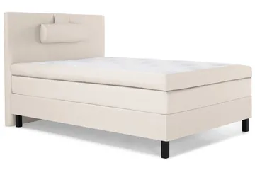 Lucky Komplett Sengepakke 120x200 Polyeter Glatt Sengegavl - Nakkepute Stor Beige - Møbler - Senger - Enkeltsenger