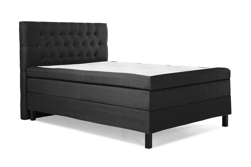 Lucky Komplett Sengepakke 120x200 Polyeter Diamant Sengegavl - Svart/Grå - Møbler - Senger - Enkeltsenger