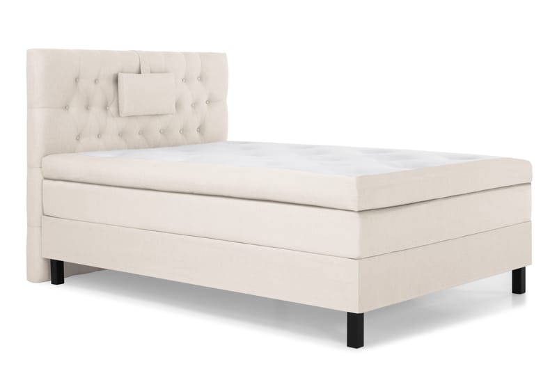 Lucky Komplett Sengepakke 120x200 Polyeter Diamant Sengegavl - Nakkepute Liten Beige - Møbler - Senger - Enkeltsenger