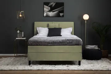 Lucky Komplett Sengepakke 120x200 Polyeter Glatt Sengegavl - Nakkepute Liten Grønn - Møbler - Senger - Enkeltsenger