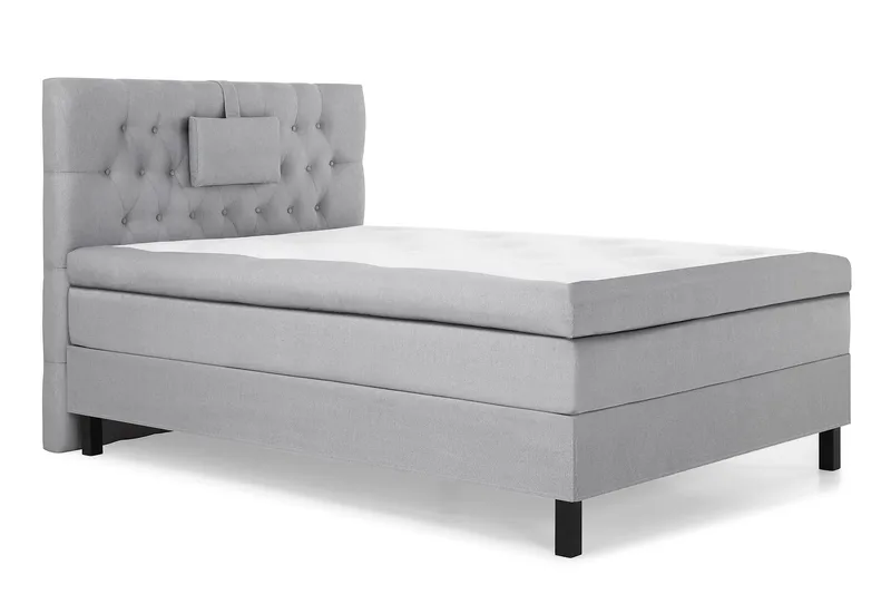 Lucky Komplett Sengepakke 120x200 Polyeter Diamant Sengegavl - Nakkepute Liten Mellomgrå - Møbler - Senger - Enkeltsenger