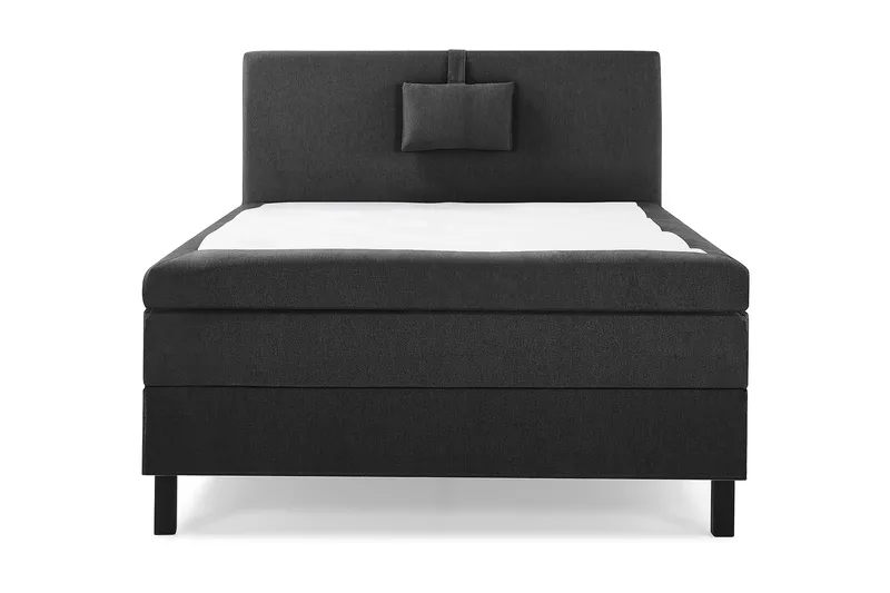 Lucky Komplett Sengepakke 120x200 Polyeter Glatt Sengegavl - Nakkepute Liten Svart/Grå - Møbler - Senger - Enkeltsenger