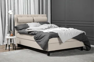 Lucky Komplett Sengepakke 140x200 Lateks Diamant Sengegavl - Nakkepute Liten Beige - Møbler - Senger - Kontinentalsenger