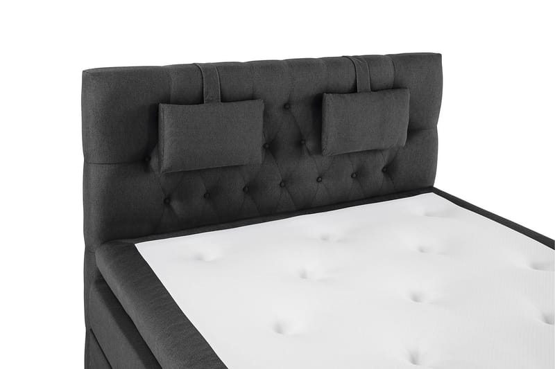 Lucky Komplett Sengepakke 140x200 Lateks Diamant Sengegavl - Nakkepute Liten Svart/Grå - Møbler - Senger - Kontinentalsenger