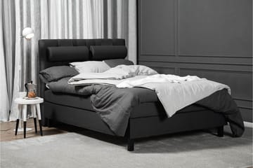 Lucky Komplett Sengepakke 140x200 Lateks Diamant Sengegavl - Nakkepute Liten Svart/Grå - Møbler - Senger - Kontinentalsenger