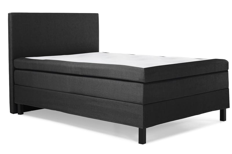 Lucky Komplett Sengepakke 140x200 Polyeter Glatt Sengegavl - Svart/Grå - Møbler - Senger - Kontinentalsenger