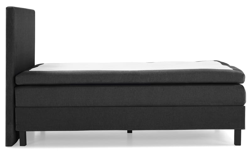 Lucky Komplett Sengepakke 140x200 Polyeter Glatt Sengegavl - Svart/Grå - Møbler - Senger - Kontinentalsenger