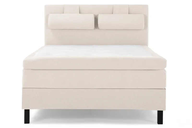 Lucky Komplett Sengepakke 140x200 Polyeter Glatt Sengegavl - Nakkepute Stor Beige - Møbler - Senger - Kontinentalsenger