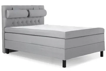 Lucky Komplett Sengepakke 140x200 Polyeter Diamant Sengegavl - Nakkepute Stor Mellangrå - Møbler - Senger - Kontinentalsenger