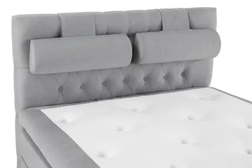 Lucky Komplett Sengepakke 140x200 Polyeter Diamant Sengegavl - Nakkepute Stor Mellangrå - Møbler - Senger - Kontinentalsenger