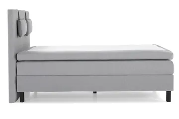 Lucky Komplett Sengepakke 140x200 Polyeter Glatt Sengegavl - Nakkepute Liten Mellomgrå - Møbler - Senger - Kontinentalsenger